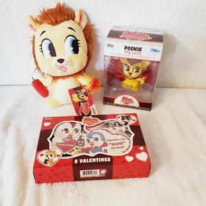FUNKO Pookey the Lion Plush Vinyl Figure Cards Villainous Valentines Lot Paka